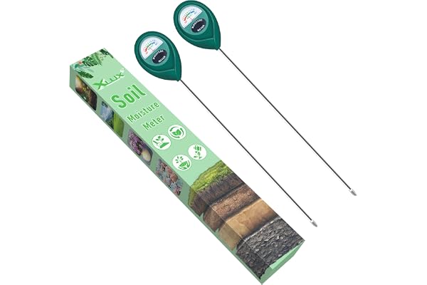 XLUX Lot de 2 capteurs d'humidité du Sol à Longue sonde pour Utilisation Profonde, capteur de Moniteur d'eau, hygromètre pour extérieur et intérieur, Grandes Plantes en Pot, Fleurs, Jardinage