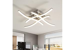 SEAMOON 24W Lámpara de Techo LED, Lámpara De ArañA De DiseñO Curvo Moderno, 4000K, 2400LM, Luz Blanca Neutra Para Sala de Estar, Dormitorio, Cocina y Pasillo (4 Luc)