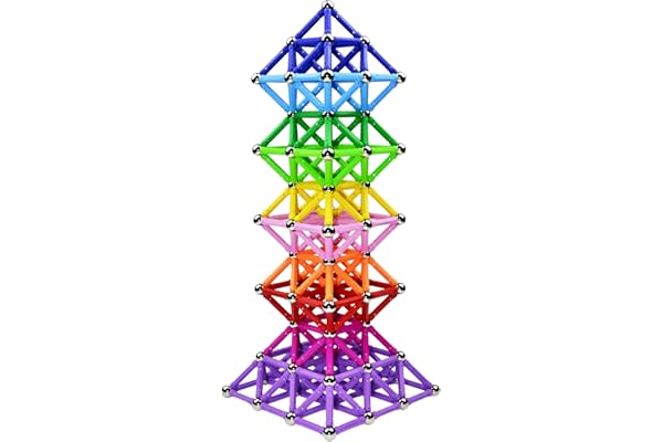Beicarin 150Pcs Blocs de Construction Magnétique 3D Jouet de Puzzle Jeux de Construction avec Bâtons Magnétique Colorés pour Les Filles et Garçons de Plus de 4 Ans