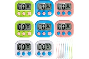 Bafeil 8-Pack Digital Timer Kitchen Timers for Cooking Electronic Countdown Clock, Loud Alarm Magnetic Back Count Up, Minute Seconds Count Up for Children Classroom, Gym, Study, Toddler Teeth Cleaning