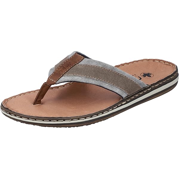 Rieker Heren 21043 Teenslippers, blauw, 43 EU, blauw, 43 EU