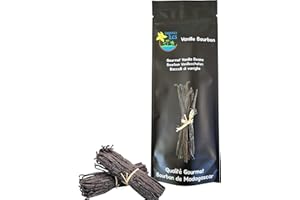 GRANDES ÎLES Gousse de Vanille Bourbon de Madagascar 10 gousses 16 cm environ fraîches extra non fendues poids 30g environ qualité gourmet. Emballage sous vide et sachet fraicheur. Récolte 2023