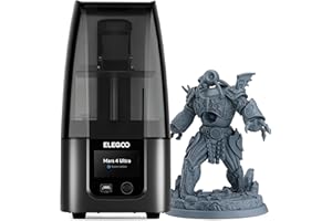 ELEGOO Mars 4 Ultra Imprimante 3D MSLA Résine avec Écran LCD 9K Mono 7 Pouces, Connectivité Wi-FI, Impression Rapide 150mm/h, Nivellement Facile, Film ACF, Taille d'impression de 153,36x77,76x165 mm³