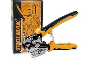 TOOLMAK PLUS Herramientas de perforación de agujeros súper multifuncionales: metal, cartón, perforador de agujeros para cinturón, muy sin esfuerzo, obtiene agujeros perfectos para cuero y cartulina