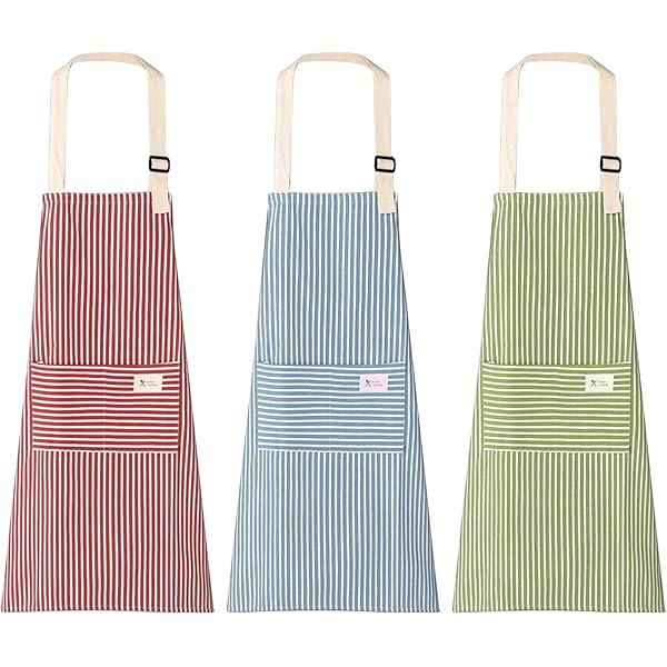 Tablier De Cuisine Professionnel - Lot De 5, Toile De Voile étanche, 2 Poches - Pour Cuisine, Barbecue, Café (Blanc)