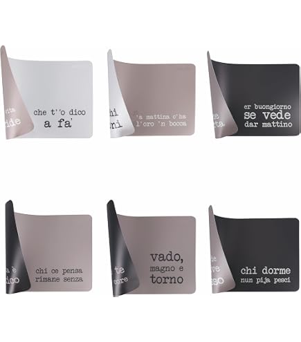 Set 6 Tovagliette Double Face In PVC Villa D'Este Home Tivoli Guarana – 45x30x0,5 Cm, Facili Da Pulire