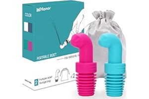 WHONOR Portable Bidet, Travel Bidet, The Movable Small Bidet for Bottle, Personal Handheld Toilet Bidet Shattaf for Women Care Baby Cleaning Hemorrhoids (Rose red+Blue)