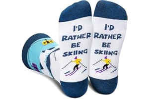 AGRIMONY Funny Golf Socks for Men Teens Boys - I’d Rather Be Novelty Funky Crew Socks - Fun Crazy Cotton Socks Christmas Gifts