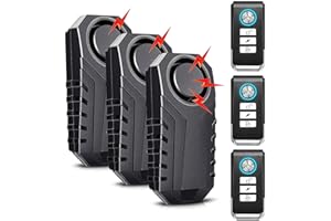 Cruxer Bike Alarm with Remote, Wireless Anti-Theft Motorcycle Alarm Waterproof Bicycle Alarm Security Vibration Motion Sensor for Bike, Motorcycle, Electric Scooter, Moped, Etc - 114dB,3PK