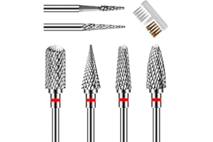 CGBE Nagelfräser Aufsätze Bits für Nagelfräser: 6 Stück Fräser Bits Schleifköpfe Hartmetall Maschine Zubehör für Maniküre entfernen Gel Polygel, 3/32 Zoll Professionelle Nagelfräser Bits.