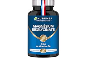 Magnésium Bisglycinate + Vitamine B6 - Sommeil, Stress, Fatigue - Absorption Maximale & Assimilation Facilitée - 90 Gélules Vegan - Nutrimea - Fabriqué en France