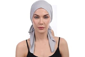 DERESINA HEADWEAR Deresina Wstępnie zawiązana chusta dla osób po chemioterapii, nakrycie głowy z bawełny i bambusa dla osób zmagających się z wypadaniem włosów