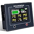 ECO-WORTHY 200A Battery Monitor, Suitable for 0-100V Li-ion/LiFePO4/AGM/Gel Battery in Golf Cart, RV, Solar Power System, 3.5" Touchable Display, Alram, Program and Memory funcitons for easy use