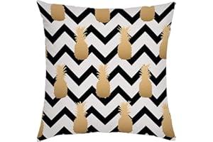 Gardenista Garden Decorative Cushion Cover | Waterproof Printed Throw Pillow Covers 45x45 cm | Soft Water Resistant Fabric for Durability | Pineapple Collection for Outdoors (1, Design A)