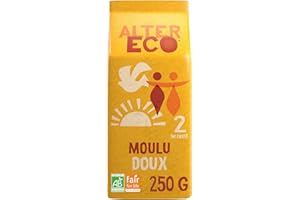 ALTER ECO - Café Moulu Doux Bio - Commerce Equitable - Intensité 2 - 250 g - lot de 1