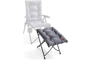 EVER ADVANCED Folding Camping Footrest Ergonomical Ottomans for Living Room Collapsible Garden Footstool Lightweight Leg Rest with Carry Bag for Bedroom Garden Patio, Outdoor, LightGrey