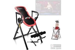 Sportstech IT300 Table d’Inversion Entraînement du Dos et Barre de Traction, 6en1 Pliable Facile à Monter