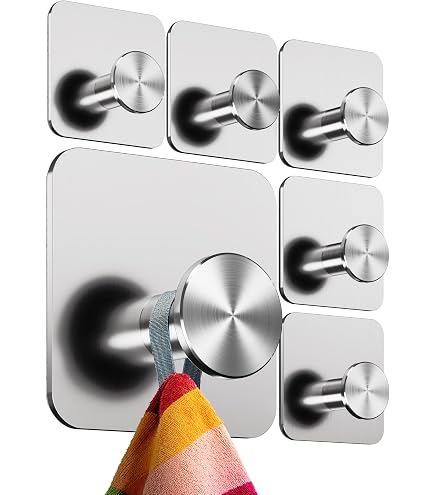 4smile Ganci adesivi – Set di 6 ganci bianchi MZ Design – Ganci per