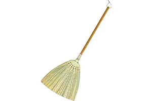 AW BROOMS Asiatischer Besen, 116,8 cm, weicher Strohhalm, langer Griff für Reinigung, Dekoration, Hochzeit, natürlicher Schneebesen für Haus, Garage, Büro, Küche – Innengrasbesen