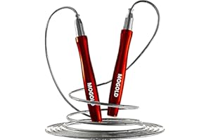 Mogold Corde à sauter de vitesse pour homme/femme - Qualité supérieure - Sans nœuds - Design autobloquant sans vis - Cordes de vitesse pour boxe/crosffit/double-unders - Corde à sauter pour