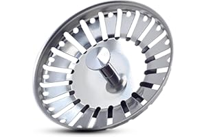 Luxe House Kitchen Sink Strainer Plug, 304 Stainless Steel, Food Catcher, Size 84mm