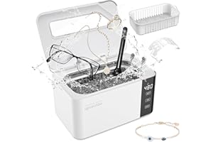 BUBBACARE Ultraschallreinigungsgerät für Brillen, 50W 600ML Ultraschallreiniger mit 5 Modi Einstellungen 43KHz, Haushalt Professionell Ultrasonic Cleaner für Brillen Uhren Zahnersatz Rasierapparate Reinigen