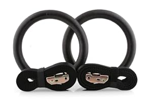 INFUN NA ABS Esercizio di Fitness Anelli da Ginnastica Professionali Anelli Multifunzione Pull Up Gym Ring con Fibbie e Cinghie Regolabili for Home/Outdoor, Noir