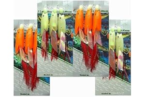 KOIKE 4 PACKS OF LARGE SEA FISHING TACKLE HOKKAI COD BASS MACKEREL RIGS LURES FEATHERS