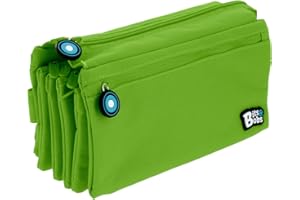 Grafoplás | Estuche Escolar Cuatro Compartimentos | Verde | 23x12cm | bits&Bobs | Colores Vivos