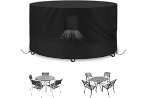 Kovshuiwe Housse imperméable meubles jardin tissu Oxford 420D résistant vent UV terrasse extérieur (noir)