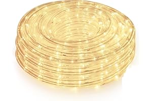 AntDau71 - Tubo Luminoso Led 10 Metri Luce Bianca Calda Luci Di Natale Addobbi Natalizi Per Interni Ed Esterni - CW821