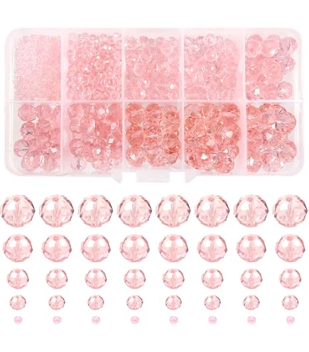 NBEADS – 10 Perline Di Quarzo Rosa A Forma Di Cuore, Perle Distanziali Da 5.5mm Per Creazione Gioielli Fai Da Te - 5