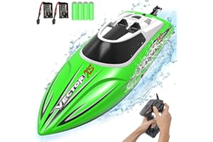 VOLANTEXRC RC Barco Teledirigido VectorXS, Lancha Teledirigida Barco RC de Velocidad Rápida, 20+ KMH 2.4 GHz Barcos de Carreras con 2 Baterías Recargables Alarma de Batería Baja
