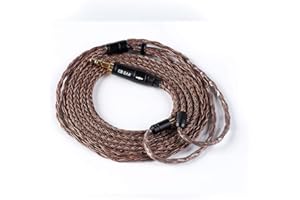 KINBOOFI KBEAR 16 Core Upgrade 2 Pin Earphone Cable,HiFi in Ear Monitor Replacement TRS Cable Pure Copper Extension Cable with 0.78mm 2 Pin for AS10 ZS10 ZST ZS6 C10 TRN V80 X6 (2PIN 3.5mm, Brown)