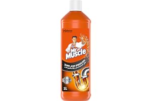 Mr. Muscle Sink & Drain Gel Cleaner, All Pipes Safe, 1L | Fast-acting formula clears blocked drains in 5-15 minutes, removes grease & hair, safe for kitchen & bathroom pipes