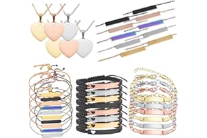 LaserPecker Confezione di 3 materiali di alta qualità, 40 pezzi, scatola di materiale laser, per incisioni laser LP3, collana/ciondolo/bracciale per artigianato laser