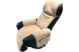 ‎ALPENWOLLE Alpenwolle Sesselschoner Relaxsessel Alpaca mit Taschen und Befestigung Überwurf Sitzauflage 100% Wolle