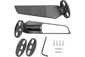 Merautop SJ 2 Pièces Rétroviseurs de Moto de Remplacement pour Ninja 250 300 400 650 ZX10R ZX6R ZX-636 2019-2022 Rétroviseurs Réglables Rotatifs Universels pour ATV Moto Vent Ajustables Miroirs