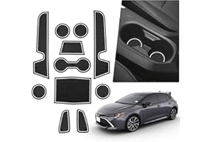 BIBIBO Tapis antidérapant compatible avec Toyota Corolla E210 2019-2023, console centrale de voiture, Toyota Corolla E210, tapis de protection antidérapant, tapis de voiture (blanc)