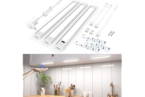 ‎WOBSION WOBSION LED Unterbauleuchte Küche Dimmbar mit Berührungsloser Sensor,Kaltweiß Unterbau Lichtleiste für Unterschrank Beleuchtung,6000k Ultra Dünn Lampe für Küchenschrank,Werkbank,30 CM×3PCS,840LM