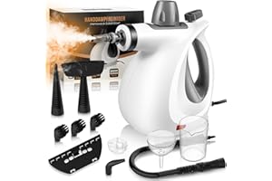 ÖRRNVTE Dampfreiniger Boden, 1050 W Dampfreiniger Handgerät mit 11 Zubehör Hohe Temperatur und Druck Chemiefrei, Hand dampfreiniger für alles Teppich Fliesen Bad Polstermöbel Sofa Fenster Fugen Auto