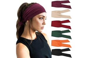 DRESHOW 6 Pack Women Headbands Wide Elastic Hair Bands Head Wrap Cute Knot Hair Accessories