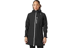 Helly Hansen Women's Long Belfast Jacket – Waterproof Rain Coat with Adjustable Hood and Zipped Pockets