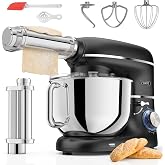 Fentic Mixer with Fresh Pasta Machine &ndash; 2000 W &ndash; Kitchen Robot with Dough Laminator &ndash; 6.2 L Bowl (Black)