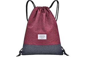 LIVACASA Mochilas de Cuerdas Unisex Casual Mochilas Cordón Impermeable Gimnasio Deporte Ligero Gym Bag