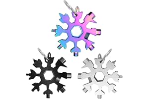 SUNSHINE SMILE 3 Stück Schneeflocken Multitool,18-in-1Snowflake Multitool,Edelstahl Schneeflocke,Multitool Schlusselanhang,Schneeflocke Werkzeug,Mann Geschenk,Coole Werkzeug Kleine Geschenk für Papa,Mann,Frauen