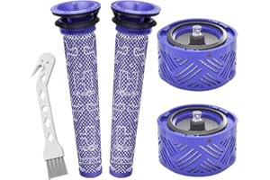 HOHUMOCA Filtro para Dyson V6 Serie, Filtros de Repuesto Lavables para Aspiradora Dyson V6 Animal Absolute Motorhead, 2pcs Prefiltros 2pcs HEPA Postfiltros, Reemplazo para DY#965661-01, DY#966741-01