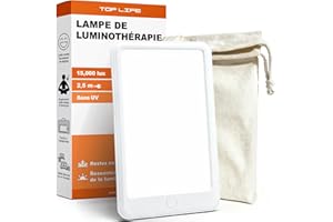 Top Life Lampada per Terapia della Luce 15000 lux - Dispositivo Potente per il Buon Umore - Regolabile a 3 Intensità (6 000, 10 000, 15 000)