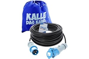 KALLE DAS KABEL Kalle cavo prolunga in gomma CEE 230V H07RN-F 2,5 mm² cavo da campeggio.