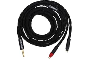 Linsoul Tripowin GranVia Cavo di Ricambio Audio per Cuffie ad Alta Purezza OFC Aggiornato,Lunghezza 1.5 m,Jack per Auricolari HD650 per HD600/HD580/HD660S/HD58X(Nero,4.4mm)